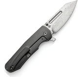 Kansept Knives Superhawk Framelock Dama K1084A3 - Damascus Steel Blade With Black Stonewash Titanium Handle by Kansept Knives