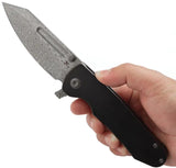 Kansept Knives Superhawk Framelock Dama K1084A3 - Damascus Steel Blade With Black Stonewash Titanium Handle by Kansept Knives