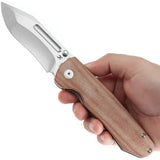 Kansept Knives Superhawk Framelock Brown Canvas Micarta CPM S35VN Blade - Extended Tang And Titanium Back Handle by Kansept Knives