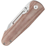 Kansept Knives Superhawk Framelock Brown Canvas Micarta CPM S35VN Blade - Extended Tang And Titanium Back Handle by Kansept Knives