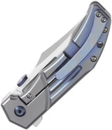 Kansept Orion Framelock Blue Ti Knife - CPM S35VN Blade Titanium Handle Pocket Clip by Kansept Knives