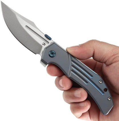 Kansept Orion Framelock Blue Ti Knife - CPM S35VN Blade Titanium Handle Pocket Clip by Kansept Knives