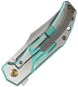 Kansept Knives Orion Framelock Green K1089B4 - CPM S35VN Satin Blade Titanium Handle Gold Accents by Kansept Knives