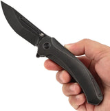 Kansept Knives Hira Framelock BSW - CPM S35VN BlackWash Titanium Folder with 3.5in Blade by Kansept Knives