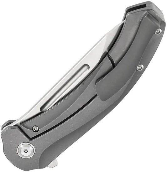 Kansept Knives Hira Framelock Gray K1090A3 - Titanium Handle With S35VN Satin Tanto Blade by Kansept Knives