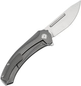 Kansept Knives Hira Framelock Gray K1090A3 - Titanium Handle With S35VN Satin Tanto Blade by Kansept Knives
