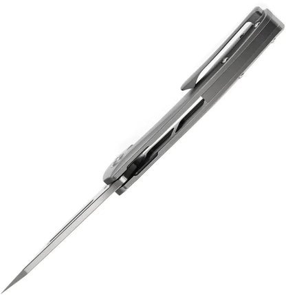 Kansept Knives Hira Framelock Gray K1090A3 - Titanium Handle With S35VN Satin Tanto Blade by Kansept Knives