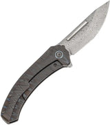 Kansept Knives Hira Framelock Damascus K1090A5 - Damascus Blade With Flame Anodized Titanium Handle And Extended Tang by Kansept Knives
