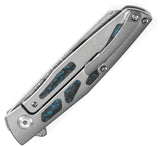 Kansept Knives Cru Framelock Arctic Storm - Damascus Steel Blade With Fat Carbon Fiber Inlay by Kansept Knives