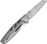Kansept Knives Cru Framelock Arctic Storm - Damascus Steel Blade With Fat Carbon Fiber Inlay by Kansept Knives