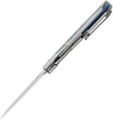 Kansept Knives Cru Framelock Arctic Storm - Damascus Steel Blade With Fat Carbon Fiber Inlay by Kansept Knives