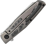 Kansept Knives Cru Framelock Damascus Blade With Twill CF Inlay Titanium Handle - Precision Framelock EDC Knife by Kansept Knives