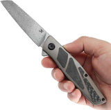 Kansept Knives Cru Framelock Damascus Blade With Twill CF Inlay Titanium Handle - Precision Framelock EDC Knife by Kansept Knives