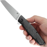 Kansept Knives Cru Framelock BSW Twill CF K1092A5 - CPM S35VN Blade Titanium Handle With Twill Carbon Fiber Inlay by Kansept Knives