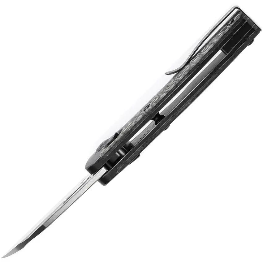 Kansept Knives Vivid Crossbar Lock Rose CF K1094V1 - Damascus Wharncliffe Blade With Rose Pattern Carbon Fiber Inlay by Kansept Knives