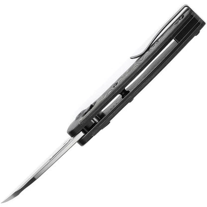 Kansept Knives Vivid Crossbar Lock Rose CF K1094V1 - Damascus Wharncliffe Blade With Rose Pattern Carbon Fiber Inlay by Kansept Knives