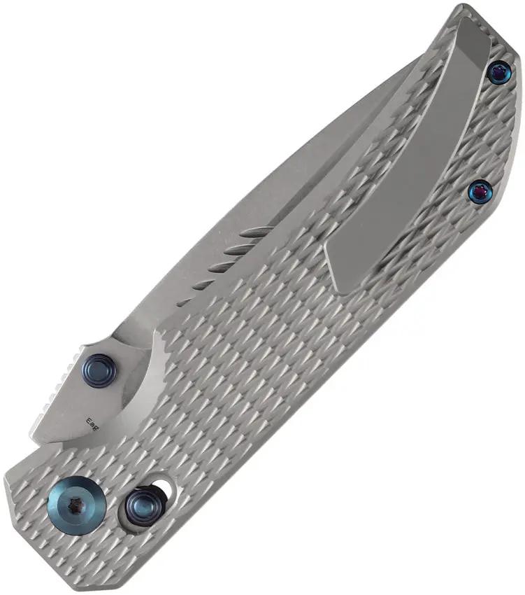 Kansept Knives Eaglestrike Crossbar Lock Gry K1095V4 - CPM S30V Blade Bead Blast Titanium Handle by Kansept Knives