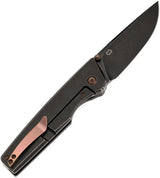 Kansept Knives Chimera Framelock - BlackWash S35VN Drop Point Titanium Handle With Thumb Stud And Clip by Kansept Knives