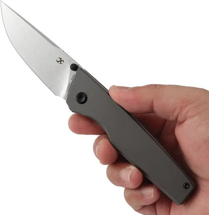 Kansept Knives Chimera Framelock Gray - S35VN Blade With Gray Anodized Titanium Handle by Kansept Knives