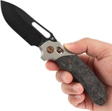 Kansept Knives Quasar Crossbar Lock K1099V1 - CPM-20CV Blade BlackWash Finish Dark Matter Glow Fat Carbon Fiber Inlay by Kansept Knives