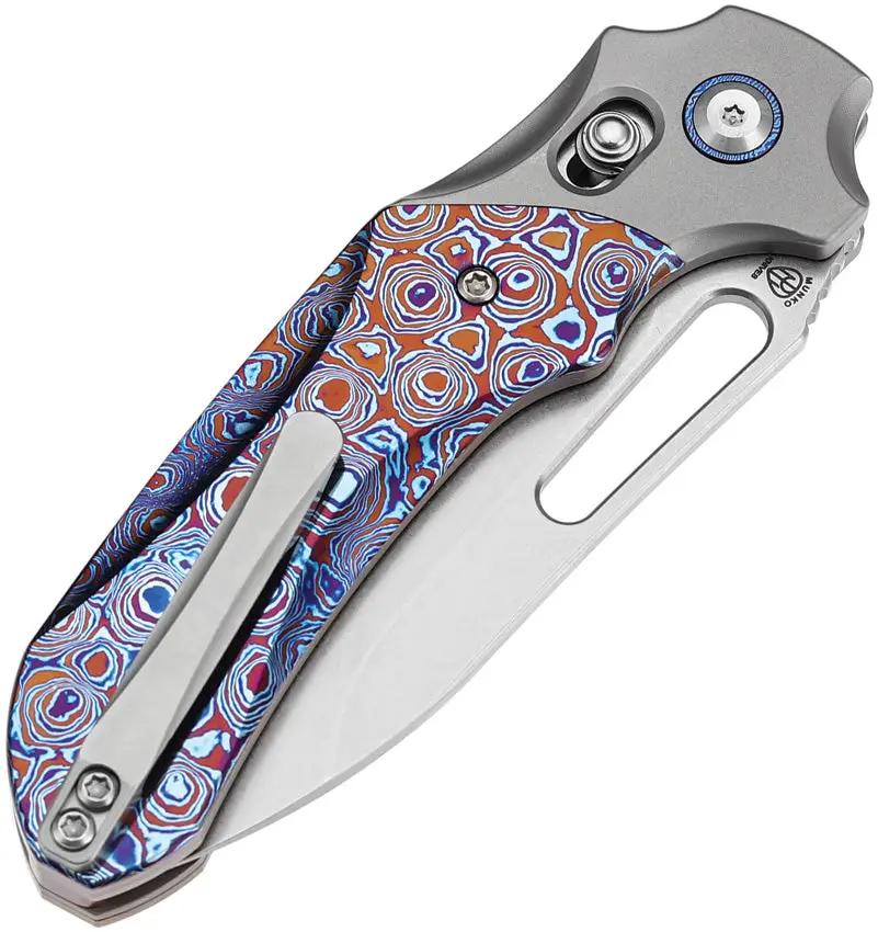 Kansept Knives Quasar Crossbar Lock Timas K1099V4 - CPM 20CV Blade With Timascus Inlay And Titanium Handle by Kansept Knives
