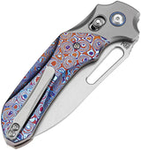 Kansept Knives Quasar Crossbar Lock Timas K1099V4 - CPM 20CV Blade With Timascus Inlay And Titanium Handle by Kansept Knives