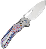 Kansept Knives Quasar Crossbar Lock Timas K1099V4 - CPM 20CV Blade With Timascus Inlay And Titanium Handle by Kansept Knives