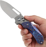 Kansept Knives Quasar Crossbar Lock Timas K1099V4 - CPM 20CV Blade With Timascus Inlay And Titanium Handle by Kansept Knives