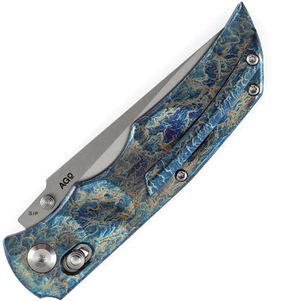 Kansept Knives SIF Crossbar Lock Lightning K1100V2 - Titanium Handle And S35VN Drop Point Blade by Kansept Knives