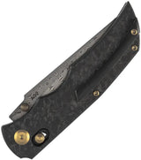 Kansept Knives SIF Crossbar Lock Damascus K1100V4 - Damascus Blade With Shredded Carbon Fiber Handle by Kansept Knives