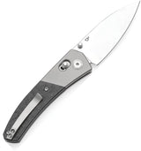 Kansept Knives Dako Crossbar Lock CF K1101V1 CPM S35VN Drop Point Blade With Stonewashed Titanium Carbon Fiber Inlay by Kansept Knives