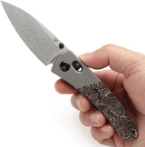 Kansept Knives Dako Crossbar Lock CopperCF K1101V2 - S35VN Drop Point Blade With Copper Foil Carbon Fiber Inlay by Kansept Knives