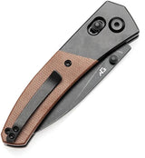 Kansept Knives Dako Crossbar Lock - Titanium Handle With Brown Micarta Inlay, CPM S35VN Drop Point Blade by Kansept Knives