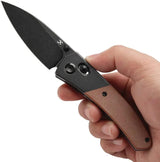 Kansept Knives Dako Crossbar Lock - Titanium Handle With Brown Micarta Inlay, CPM S35VN Drop Point Blade by Kansept Knives