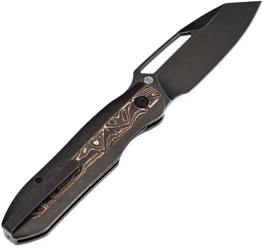 Kansept Thunderhead Linerlock Copper K1106A1 - Blackwash CPM S35VN Reverse Tanto Blade With Copper Inlay by Kansept Knives