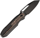 Kansept Thunderhead Linerlock Copper K1106A1 - Blackwash CPM S35VN Reverse Tanto Blade With Copper Inlay by Kansept Knives