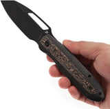 Kansept Thunderhead Linerlock Copper K1106A1 - Blackwash CPM S35VN Reverse Tanto Blade With Copper Inlay by Kansept Knives