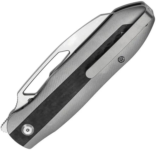 Kansept Knives Thunderhead Linerlock Twill S35VN Reverse Tanto Blade Titanium Handle With Twill Carbon Fiber Inlay by Kansept Knives