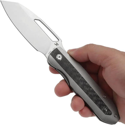 Kansept Knives Thunderhead Linerlock Twill S35VN Reverse Tanto Blade Titanium Handle With Twill Carbon Fiber Inlay by Kansept Knives
