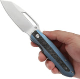 Kansept Knives Thunderhead Linerlock Blue Anodized Titanium Handle With Shredded Carbon Fiber Inlay by Kansept Knives