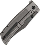 Kansept Knives Bison Framelock Gray SW K1108A3 - 4.25 Inch CPM S35VN Bowie Blade, Gray Titanium Handle by Kansept Knives