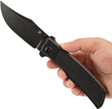 Kansept Knives Bison Framelock BSW K1108A4 - S35VN Bowie Blade With BlackWash Titanium Handle by Kansept Knives