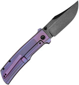 Kansept Knives Bison Framelock Purple - S35VN Bowie Blade, Purple Titanium Handle by Kansept Knives