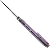 Kansept Knives Bison Framelock Purple - S35VN Bowie Blade, Purple Titanium Handle by Kansept Knives