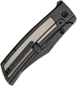 Kansept Knives Bison Framelock Gray Black K1108B1 - 4.25 Inch BlackWash CPM S35VN Bowie Blade Titanium Handle by Kansept Knives