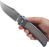 Kansept Knives Bison Framelock Gray/Blue K1108B2 by Kansept Knives
