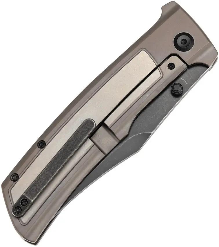 Kansept Knives Bison Framelock Bronze K1108B3 - CPM S35VN BlackWash Bowie Blade With Bronze Titanium Handle by Kansept Knives