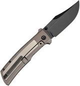 Kansept Knives Bison Framelock Bronze K1108B3 - CPM S35VN BlackWash Bowie Blade With Bronze Titanium Handle by Kansept Knives