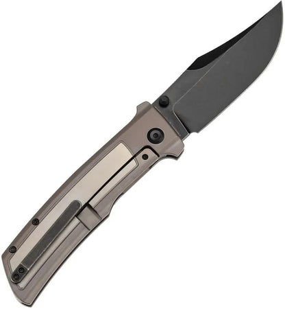 Kansept Knives Bison Framelock Bronze K1108B3 - CPM S35VN BlackWash Bowie Blade With Bronze Titanium Handle by Kansept Knives