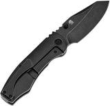 Kansept Knives Caveman Framelock Jungle K1110B2 - BlackWash CPM-20CV Reverse Tanto Blade With Fat Carbon Inlay by Kansept Knives